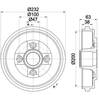 Tambour de frein HELLA PAGID OEM 4706672