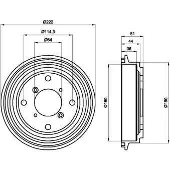 Tambour de frein HELLA PAGID [8DT 355 302-171]
