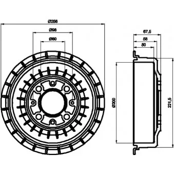 HELLA PAGID 8DT 355 302-271 - Tambour de frein