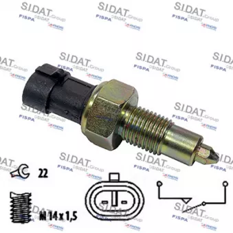 Contacteur, feu de recul SIDAT OEM 7615564