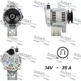 Alternateur SIDAT A12DE0351A2 pour MAZDA 323 1.8 16V - 140cv