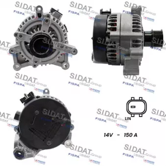 Alternateur SIDAT A12DE1236 pour BMW Série 3 320 d - 163cv