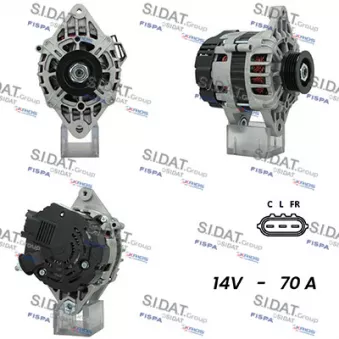 Alternateur SIDAT A12VA0677A2 pour NISSAN TERRANO 1.2 - 78cv