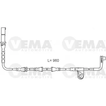 Contact d'avertissement, usure des plaquettes de frein VEMA OEM 34356772008