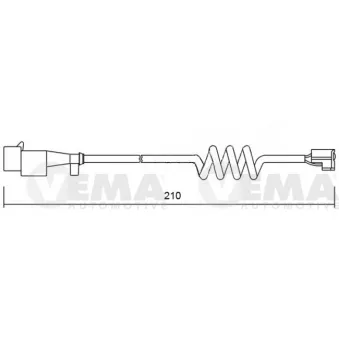 VEMA 117501 - Contact d'avertissement, usure des plaquettes de frein