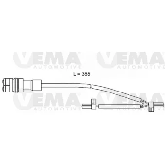 VEMA 117504 - Contact d'avertissement, usure des plaquettes de frein