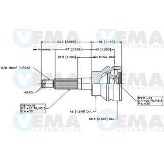 Embout de cardan avant (kit de réparation) VEMA 18403