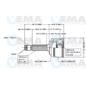 VEMA 18529 - Embout de cardan avant (kit de réparation)