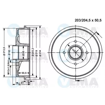 Tambour de frein VEMA OEM 7700771653