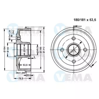 Tambour de frein VEMA OEM 424727