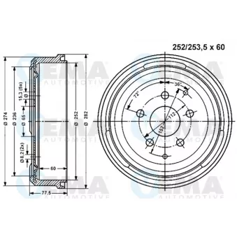 Tambour de frein VEMA OEM 211609615