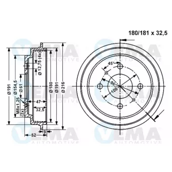 Tambour de frein VEMA OEM 4320621B10