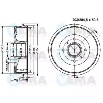 Tambour de frein VEMA OEM 7700818346