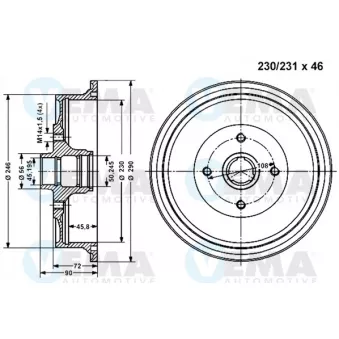 Tambour de frein VEMA 801115