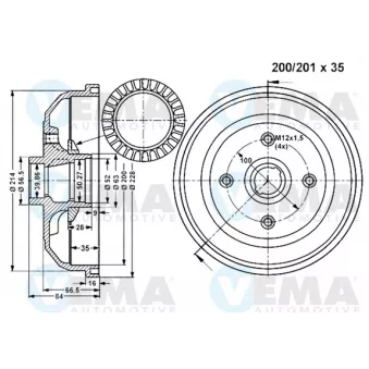 Tambour de frein VEMA OEM 90425920