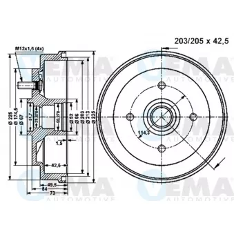 Tambour de frein VEMA OEM MB316529