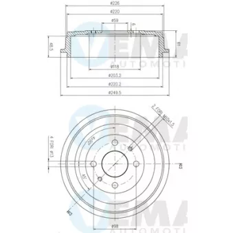 Tambour de frein VEMA OEM 100135