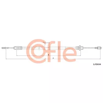 Tirette à câble, frein de stationnement COFLE 92.1.FD034 pour FORD TRANSIT 2.0 EcoBlue - 185cv