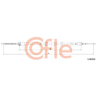 COFLE 92.1.RE019 - Tirette à câble, frein de stationnement