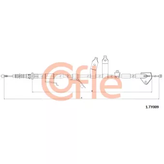 Tirette à câble, frein de stationnement COFLE 92.1.TY009 pour TOYOTA COROLLA 1.3 - 99cv