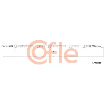 COFLE 92.1.VK034 - Tirette à câble, frein de stationnement