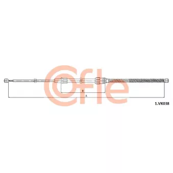 COFLE 92.1.VK038 - Tirette à câble, frein de stationnement