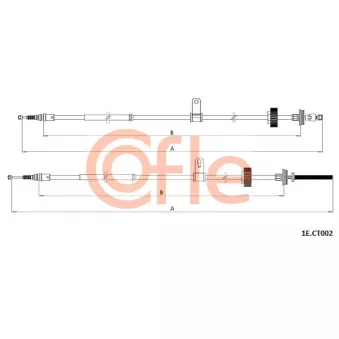 Tirette à câble, frein de stationnement COFLE 92.1E.CT002 pour CITROEN C6 2.2 HDi - 163cv
