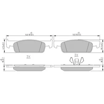 Jeu de 4 plaquettes de frein avant MOTRIO OEM 410605612R