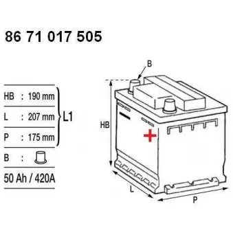 Batterie de démarrage MOTRIO [8671017505]