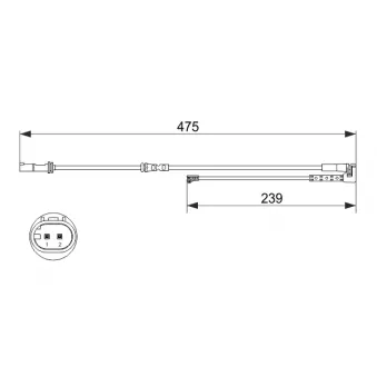 BOSCH 1 987 473 624 - Contact d'avertissement, usure des plaquettes de frein