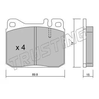 Jeu de 4 plaquettes de frein TRUSTING OEM A0014209220
