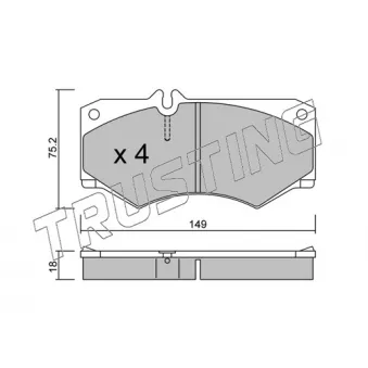 Jeu de 4 plaquettes de frein avant TRUSTING OEM A0014201420