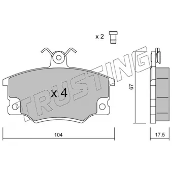 Jeu de 4 plaquettes de frein avant TRUSTING OEM 5892549