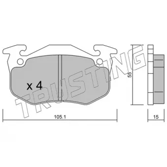 Jeu de 4 plaquettes de frein avant TRUSTING OEM 7701205277