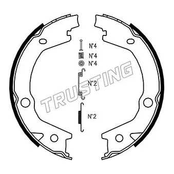 Jeu de mâchoires de frein, frein de stationnement TRUSTING 046.220K