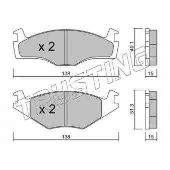 Jeu de 4 plaquettes de frein avant TRUSTING 047.0 pour VOLKSWAGEN GOLF 1.8 - 111cv