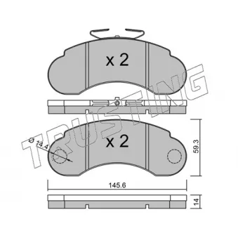 Jeu de 4 plaquettes de frein avant TRUSTING OEM 6314100320