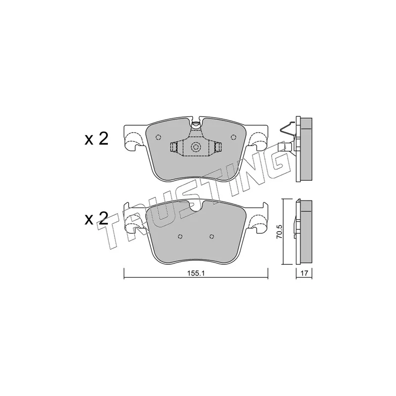 Jeu de 4 plaquettes de frein avant TRUSTING 1001.0 - Visuel 1