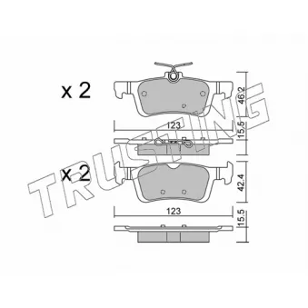Jeu de 4 plaquettes de frein arrière TRUSTING OEM 1647875680