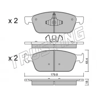 Jeu de 4 plaquettes de frein avant TRUSTING OEM FU2Z2V001C