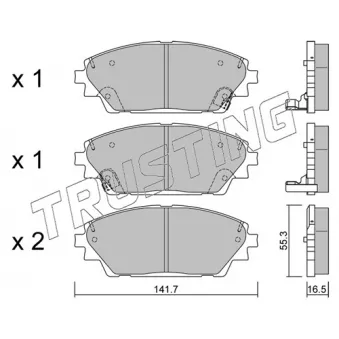 Jeu de 4 plaquettes de frein avant TRUSTING OEM B4Y03328ZB