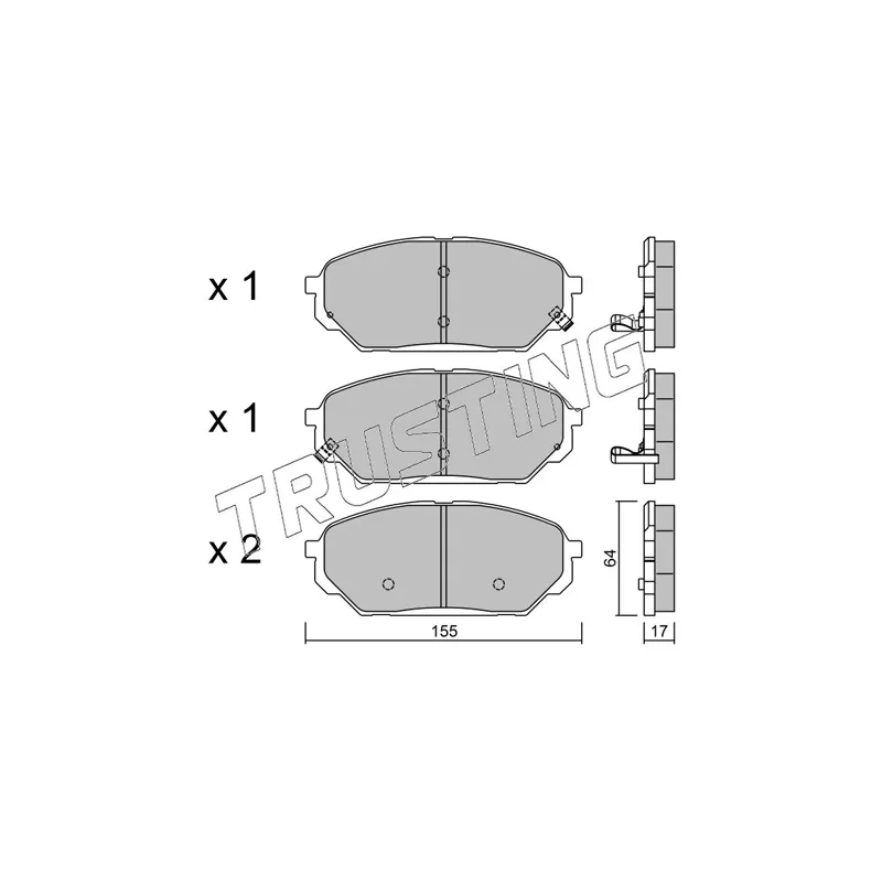 Jeu de 4 plaquettes de frein avant TRUSTING 1015.0 - Visuel 1