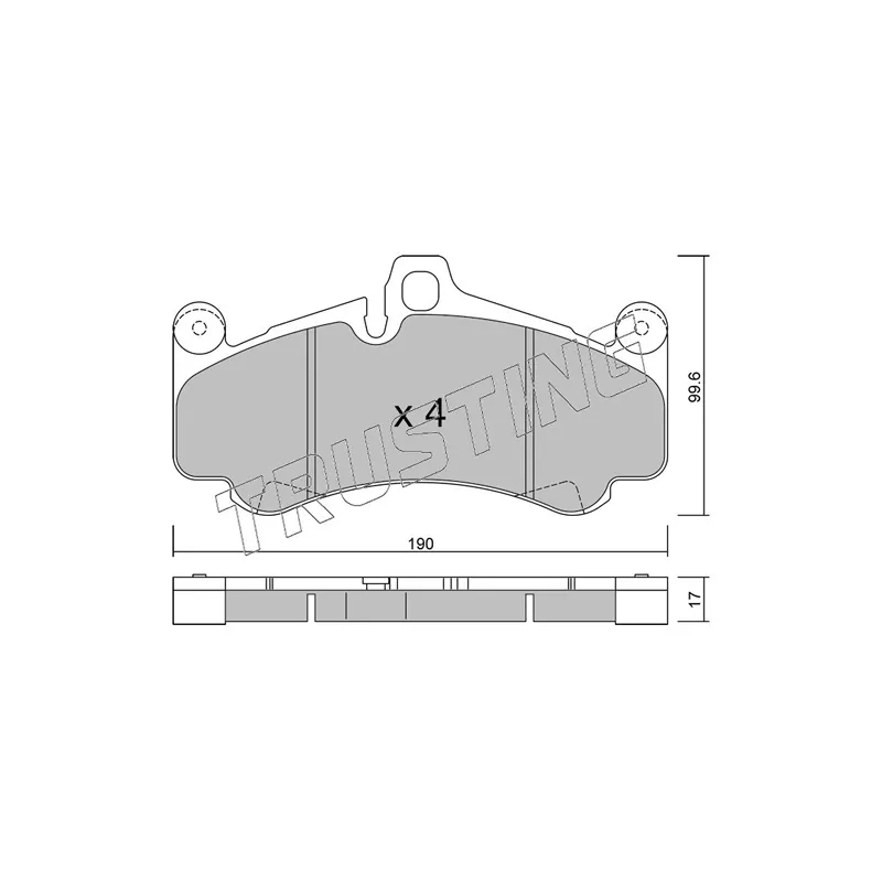 Jeu de 4 plaquettes de frein avant TRUSTING 1028.0 - Visuel 1