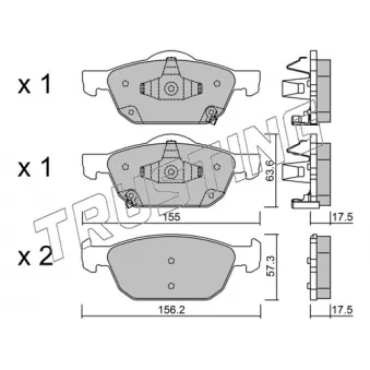 Jeu de 4 plaquettes de frein avant TRUSTING OEM 45022TV0E02