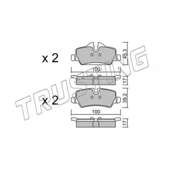 Jeu de 4 plaquettes de frein arrière TRUSTING OEM 34216871299