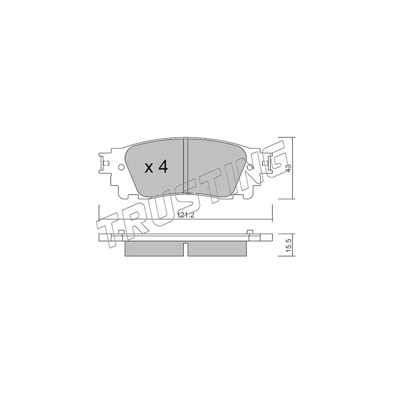 Jeu de 4 plaquettes de frein avant TRUSTING 1065.0 - Visuel 1