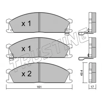 Jeu de 4 plaquettes de frein avant TRUSTING OEM AY040NS827