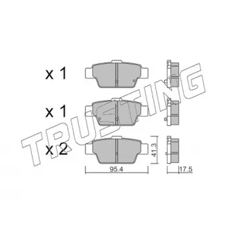 TRUSTING 1144.0 - Jeu de 4 plaquettes de frein avant