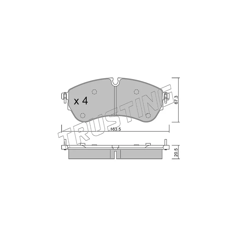 Jeu de 4 plaquettes de frein TRUSTING 1173.0 - Visuel 1