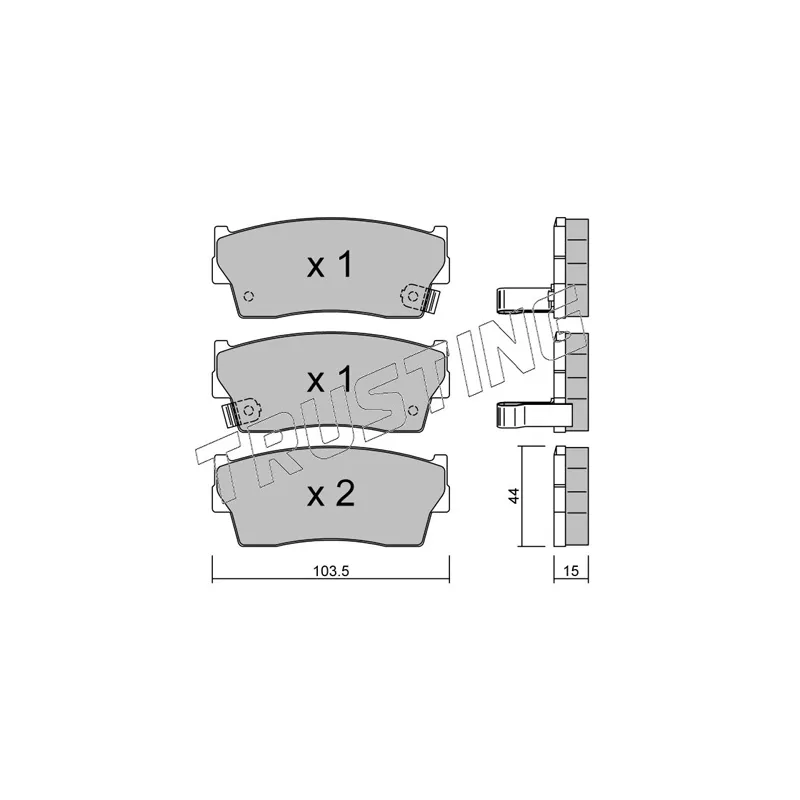 Jeu de 4 plaquettes de frein avant TRUSTING 118.0 - Visuel 1